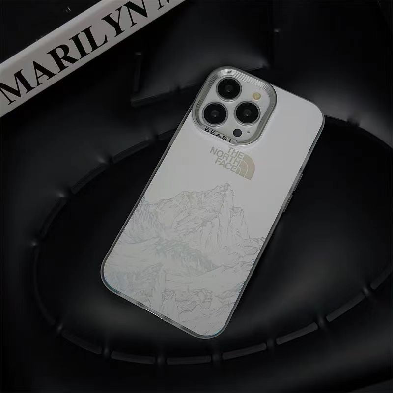 [MagSafe] Montaña nevada con láser esmerilado Funda y vinilo para iPhone