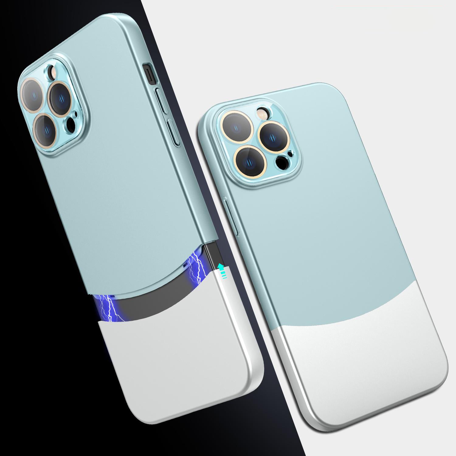 Funda para iPhone bicolor con diseño patchwork