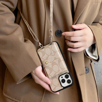 CH  iPhone Case With Wallet And  Strap White -SZK240402-GTOCASE