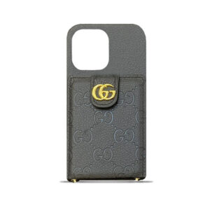 GG iPhone Case With Wallet And Strap Black -SXK240513-GTOCASE