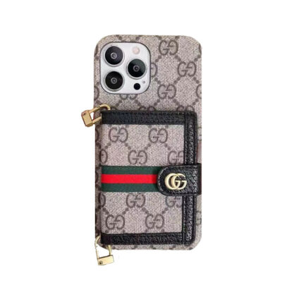 GG iPhone Case With Wallet And Crossbody Strap White -XK240330-GTOCASE