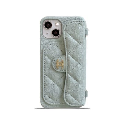 CC iPhone Case With Card Holder And Strap Green -SLK240104-GTOCASE