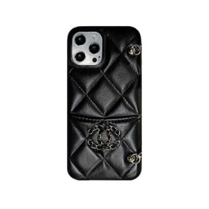 CC iPhone Case With Card Holder And Strap Black -ZPL240506-GTOCASE