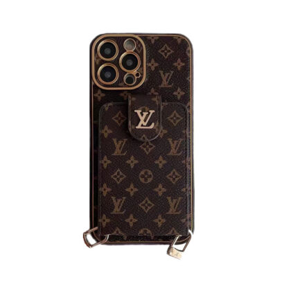 Monogram iPhone Case With Card Wallet And Strap -Big printing-ZQB231228-GTOCASE