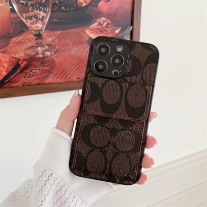 CH  iPhone Case With  Wallet Dark Brown-HP240513-GTOCASE
