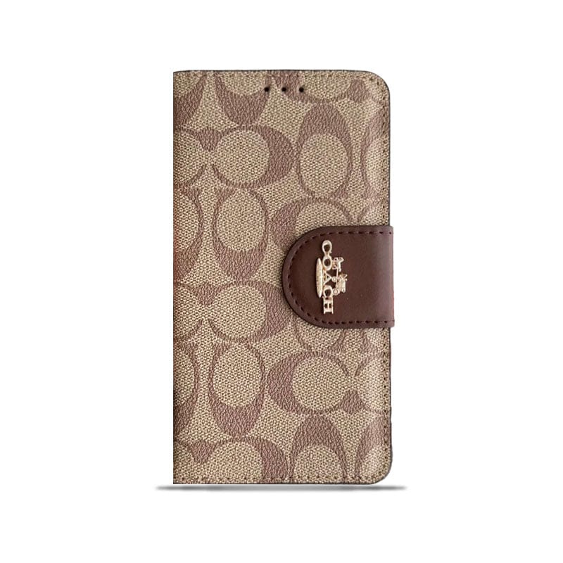 03-134 CH iPhone Case Leather Flip Case with Card Holder Brown-PTK241622-GTOCASE
