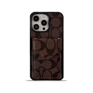 CH  iPhone Case With Card Holder And Strap Dark Brown -SJ240513-GTOCASE