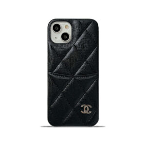 Leather CC iPhone Case With Crad Holder Black -PZB240603-GTOCASE