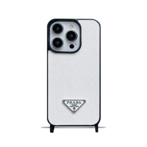 Leather PR Case With Strap For iPhone White-PGS241837-GTOCASE