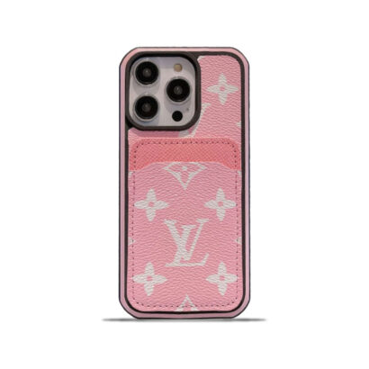 Monogram iPhone Case With Card Holder Pink Printing -ZP241107-GTOCASE