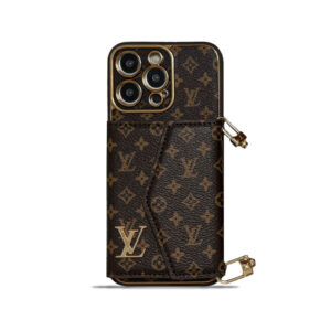 Monogram iPhone Case With Wallet And Strap Brown Small Printing-XFQ240329-GTOCASE