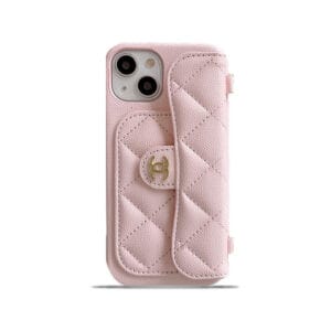CC iPhone Case With Card Holder And Strap Pink -SLK240104-GTOCASE