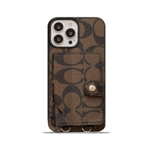 CH  iPhone Case With Wallet And  Strap Brown -SZK240402-GTOCASE