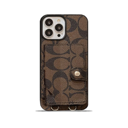 CH  iPhone Case With Wallet And  Strap Brown -SZK240402-GTOCASE