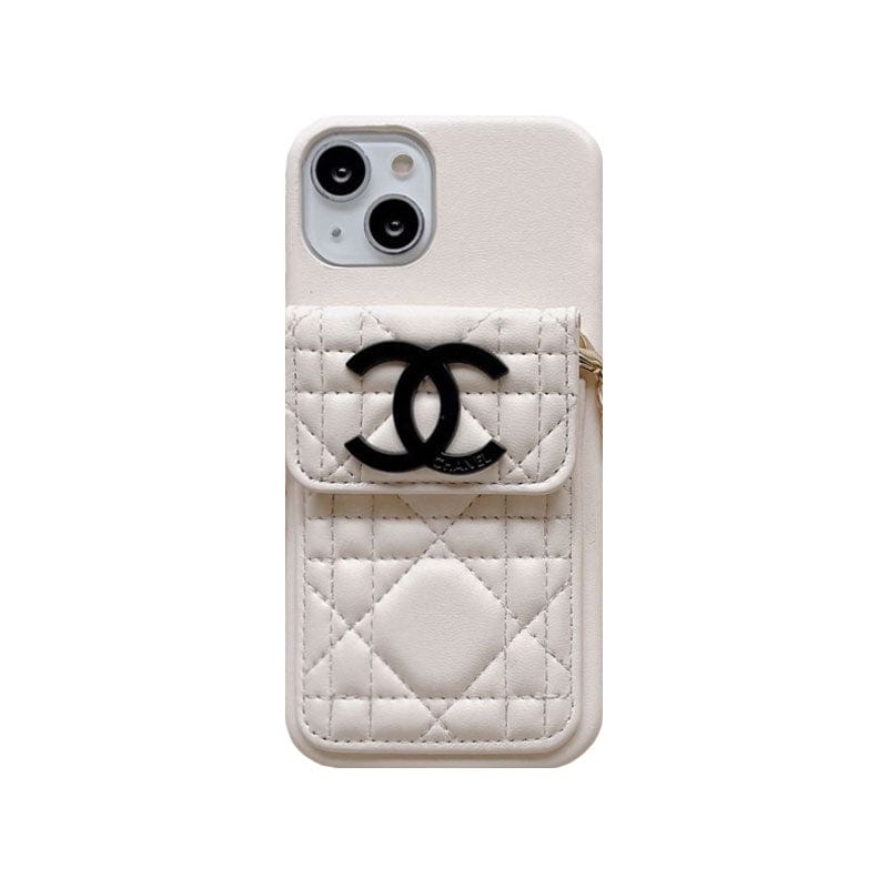 CC iPhone Case With Wallet And Strap White -GS241602-GTOCASE