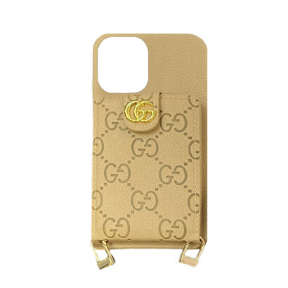 GG iPhone Case With Wallet And Strap Black -SXK240513-GTOCASE