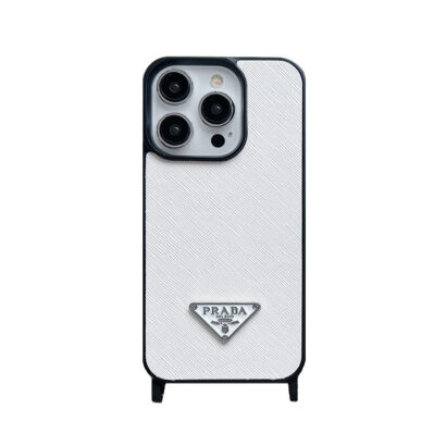 Leather PR Case With Strap For iPhone White-PGS241837-GTOCASE