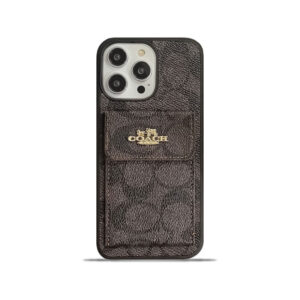 CH  iPhone Case With Card Holder Wallet Dark Brown  -SZK240425-GTOCASE