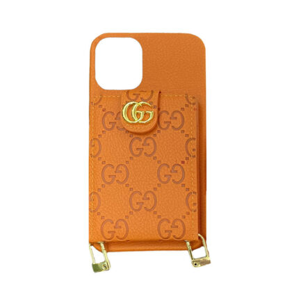 GG iPhone Case With Wallet And Strap Black -SXK240513-GTOCASE