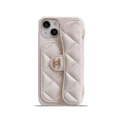CC iPhone Case With Card Holder And Strap White -SLK240104-GTOCASE