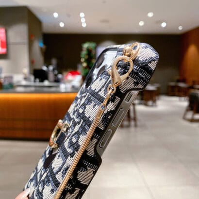 CD iPhone Case With Card Holder And Strap Black-QBS240315-GTOCASE