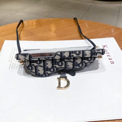 CD iPhone Case With Card Holder And Strap Black-QBS240315-GTOCASE