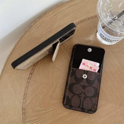 CH  iPhone Case With  Wallet Dark Brown-HP240513-GTOCASE
