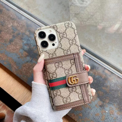 GG iPhone Case With Wallet  Brown -GGB241913-GTOCASE
