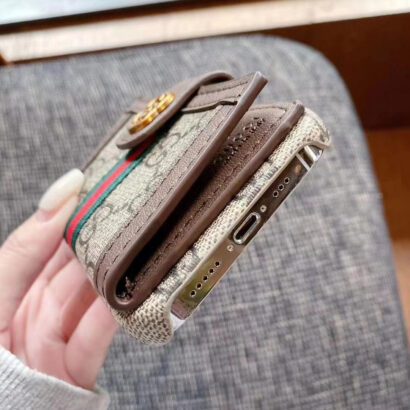 GG iPhone Case With Wallet  Brown -GGB241913-GTOCASE