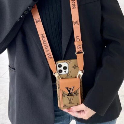 Monogram iPhone Case With Wallet And  Strap Yellow Printing -DGK240329-GTOCASE