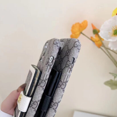 GG iPhone Case With Wallet And Crossbody Strap White -XK240330-GTOCASE