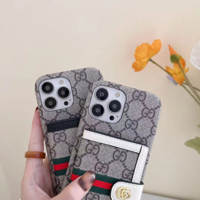 GG iPhone Case With Wallet And Crossbody Strap White -XK240330-GTOCASE