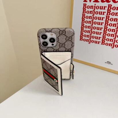 GG iPhone Case With Wallet And Crossbody Strap White -XK240330-GTOCASE