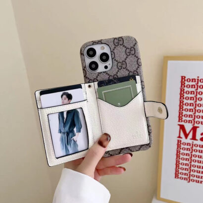 GG iPhone Case With Wallet And Crossbody Strap White -XK240330-GTOCASE