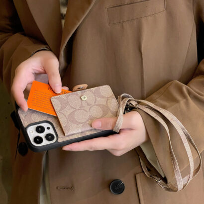 CH  iPhone Case With Wallet And  Strap White -SZK240402-GTOCASE