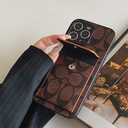 CH  iPhone Case With  Wallet Dark Brown-HP240513-GTOCASE