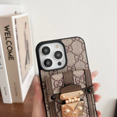 GG iPhone Case With Wallet And Strap Black -TDK240330-GTOCASE