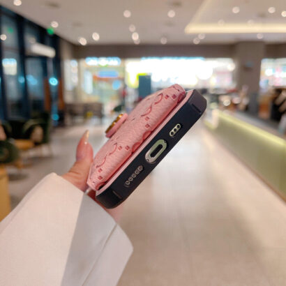 GG iPhone Case With Card Holder Pink -QBK240330-GTOCASE