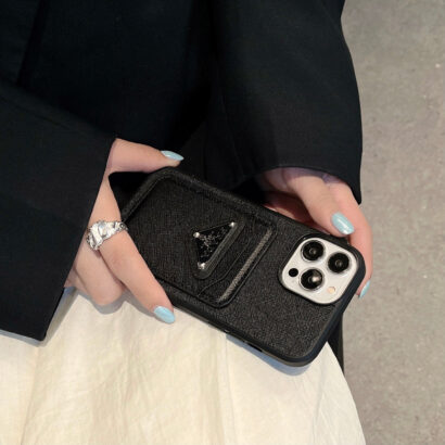 Classic PR iPhone Case With Card Holder Black -JDB240403-GTOCASE