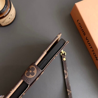 Monogram iPhone Case With Wallet  Leather Flip Case with Card Holders-PTK240513-GTOCASE