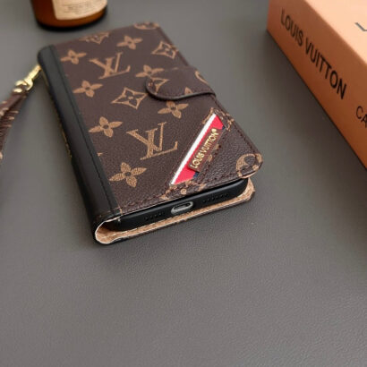 Monogram iPhone Case With Wallet  Leather Flip Case with Card Holders-PTK240513-GTOCASE
