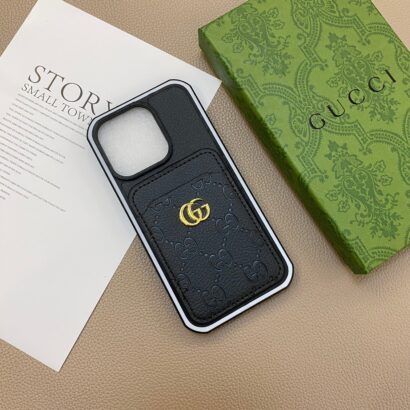 GG iPhone Case With Card Holder  Blcak -KBK240424-GTOCASE