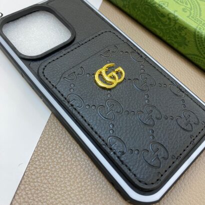 GG iPhone Case With Card Holder  Blcak -KBK240424-GTOCASE