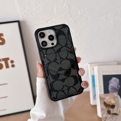 CH  iPhone Case With Card Holder And Strap Light Black -SJ240513-GTOCASE