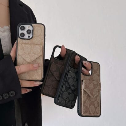 CH  iPhone Case With Card Holder And Strap Light Black -SJ240513-GTOCASE