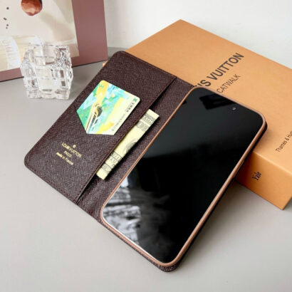 Leather Monogram iPhone Case With Wallet  And Card Holder-PTK241608-GTOCASE