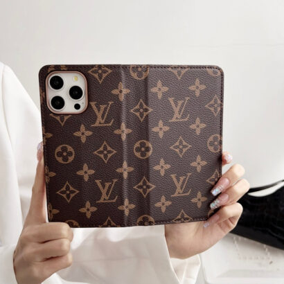 Leather Monogram iPhone Case With Wallet  And Card Holder-PTK241608-GTOCASE