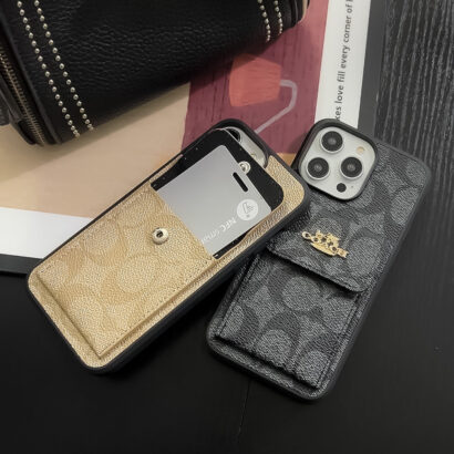 CH  iPhone Case With Card Holder Wallet Coffe  -SZK240425-GTOCASE