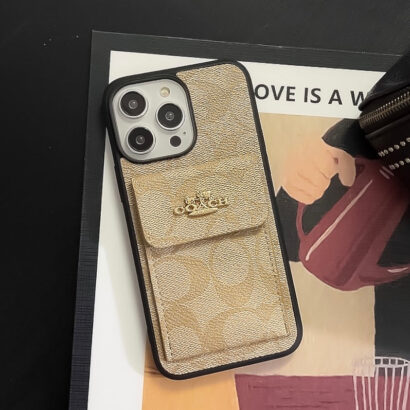 CH  iPhone Case With Card Holder Wallet Coffe  -SZK240425-GTOCASE