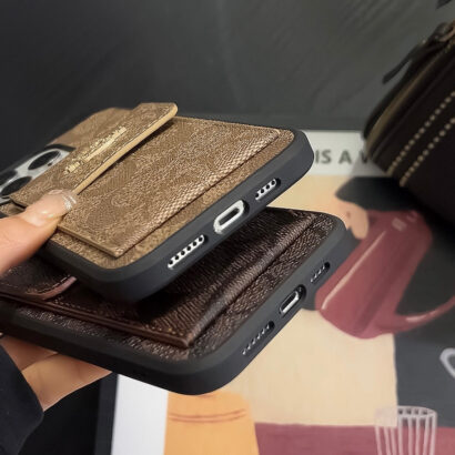 CH  iPhone Case With Card Holder Wallet Dark Brown  -SZK240425-GTOCASE